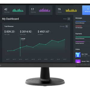 monitor lenovo c24 40 de 23.8" pantalla fhd 23.8" va con backlight wled ratio 16:9 y resolución 1920x1080 plana y anti reflejo