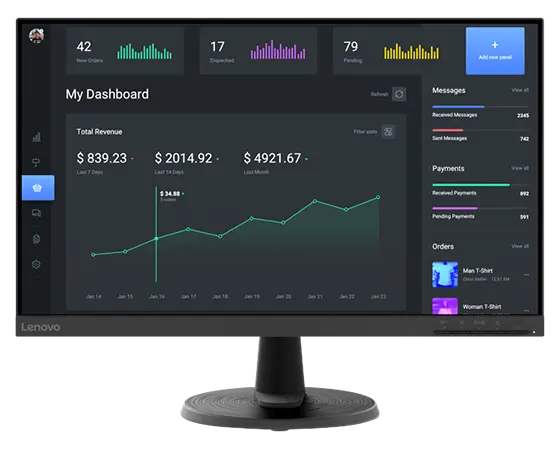 monitor lenovo c24 40 de 23.8" pantalla fhd 23.8" va con backlight wled ratio 16:9 y resolución 1920x1080 plana y anti reflejo monitor lenovo c24 40 de 23.8" pantalla fhd 23.8" va con backlight wled ratio 16:9 y resolución 1920x1080 plana y anti reflejo